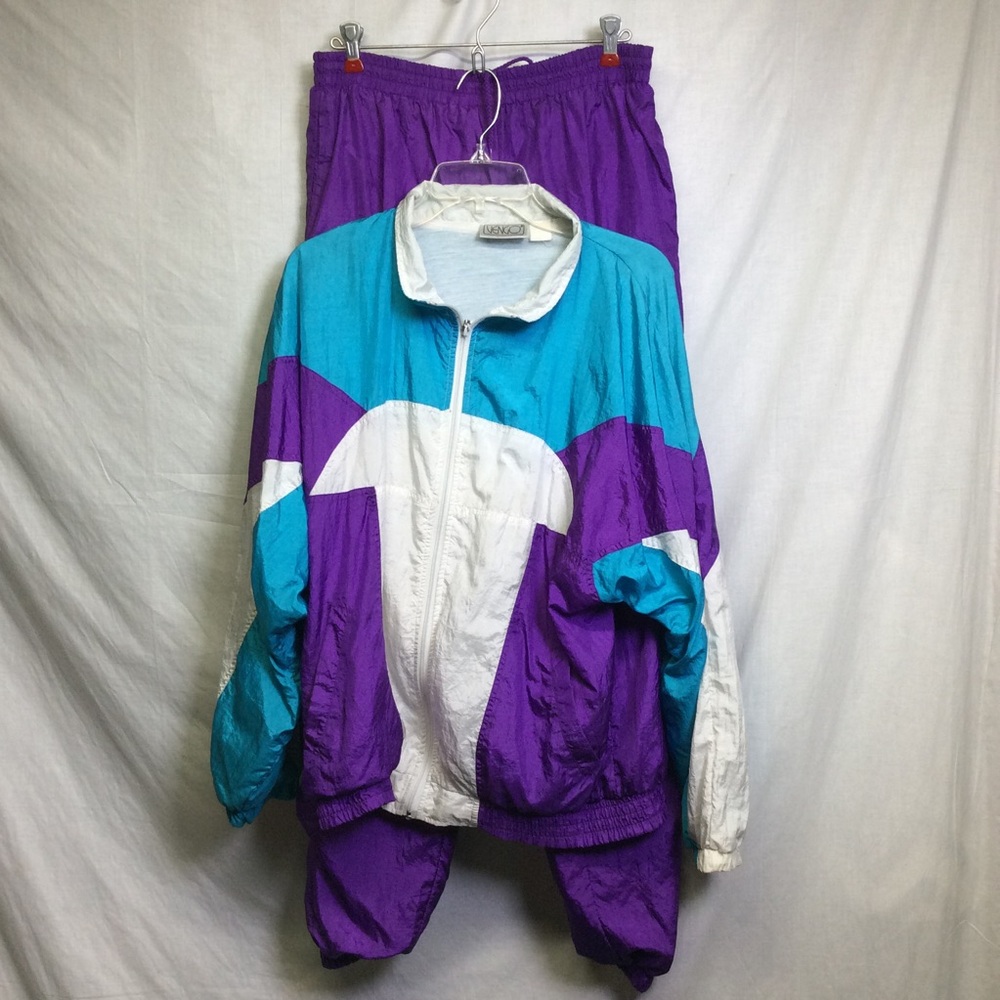 VTG VENGO 2 pc Color block TrackSuit Purple Blue